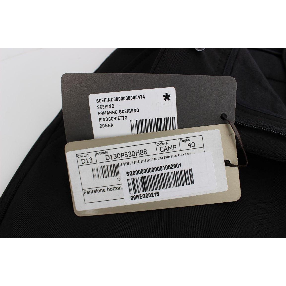 بنطلون كابري قصير أنيق من إيرمانو شيرفينو باللون الأسود