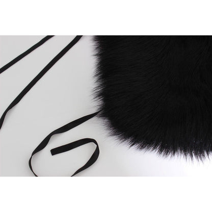 Dolce & Gabbana Black Fox Fur Shoulder Wrap Cover Collar Scarf