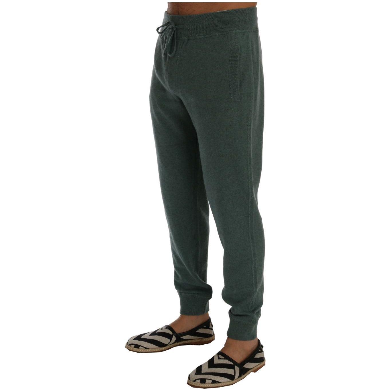 Dolce & Gabbana Green Cashmere Training Pants 1728,67345645728,Athletic Pants - Pants - Clothing,Clothing,Dolce & Gabbana,Green,Jeans & Pants - Men - Clothing,Joggers (workout pants) - Sportswear - Clothing,Material: 100% Cashmere,Men,Men - Clothing,New w