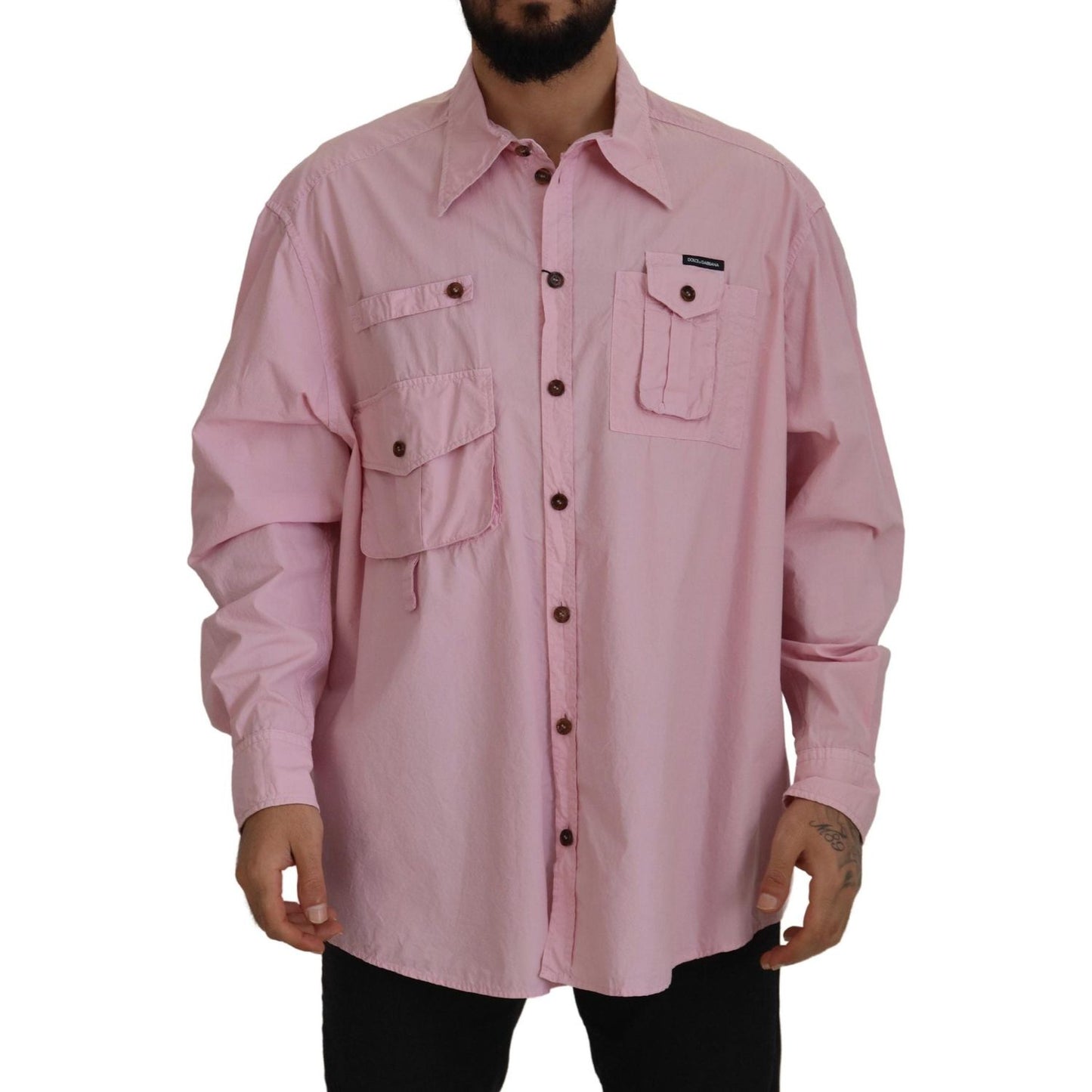 Dolce & Gabbana Elegant Pink Casual Cotton Shirt Dolce & Gabbana