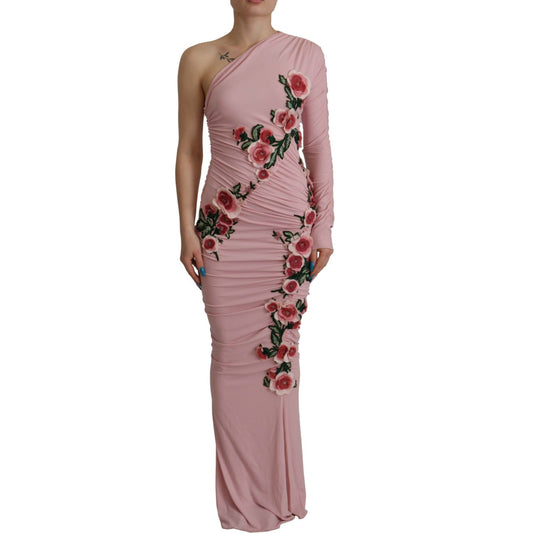 Dolce & Gabbana Elegant Pink One Shoulder Bodycon Dress Dolce & Gabbana