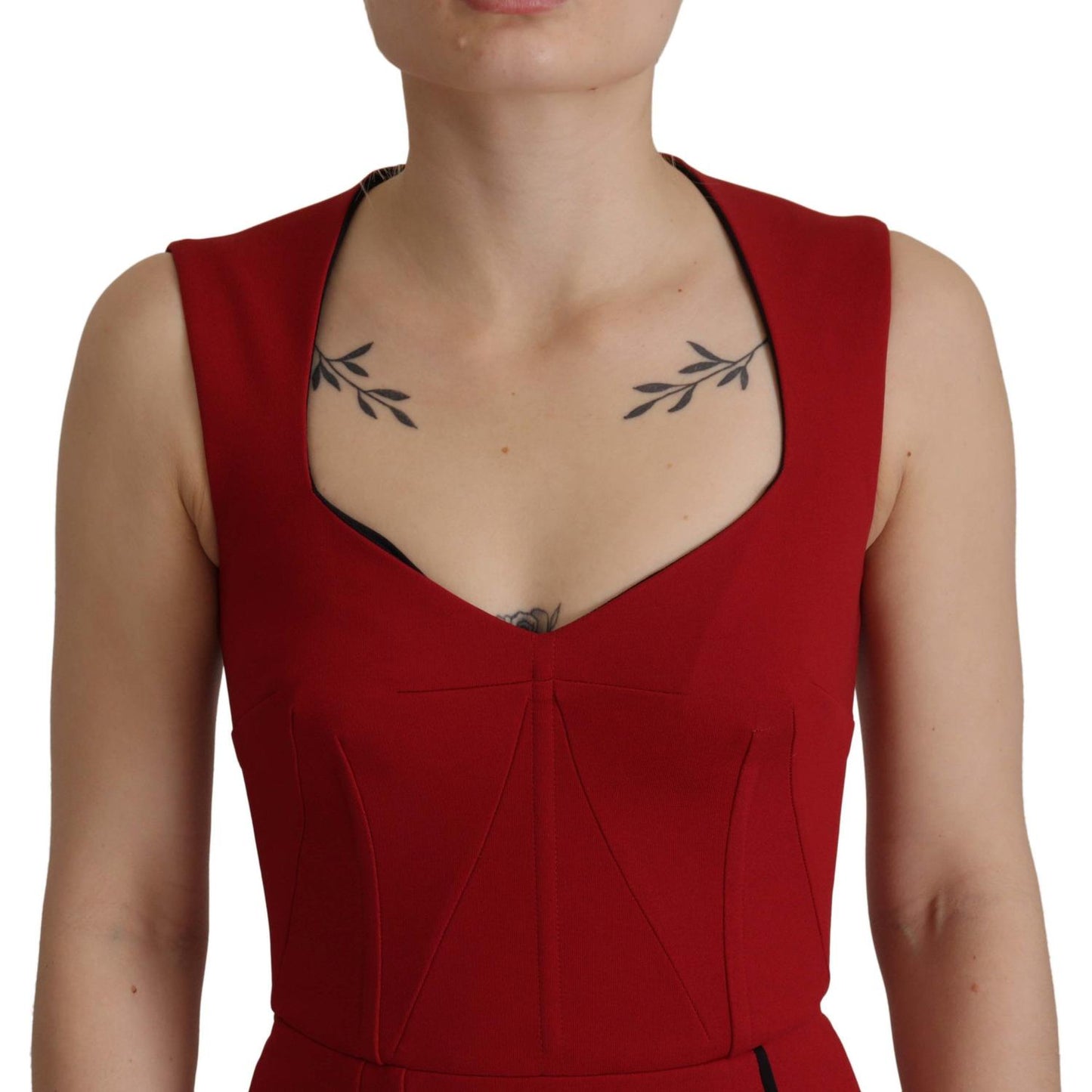 Dolce & Gabbana Elegant Red Bodycon Midi Dress Dolce & Gabbana