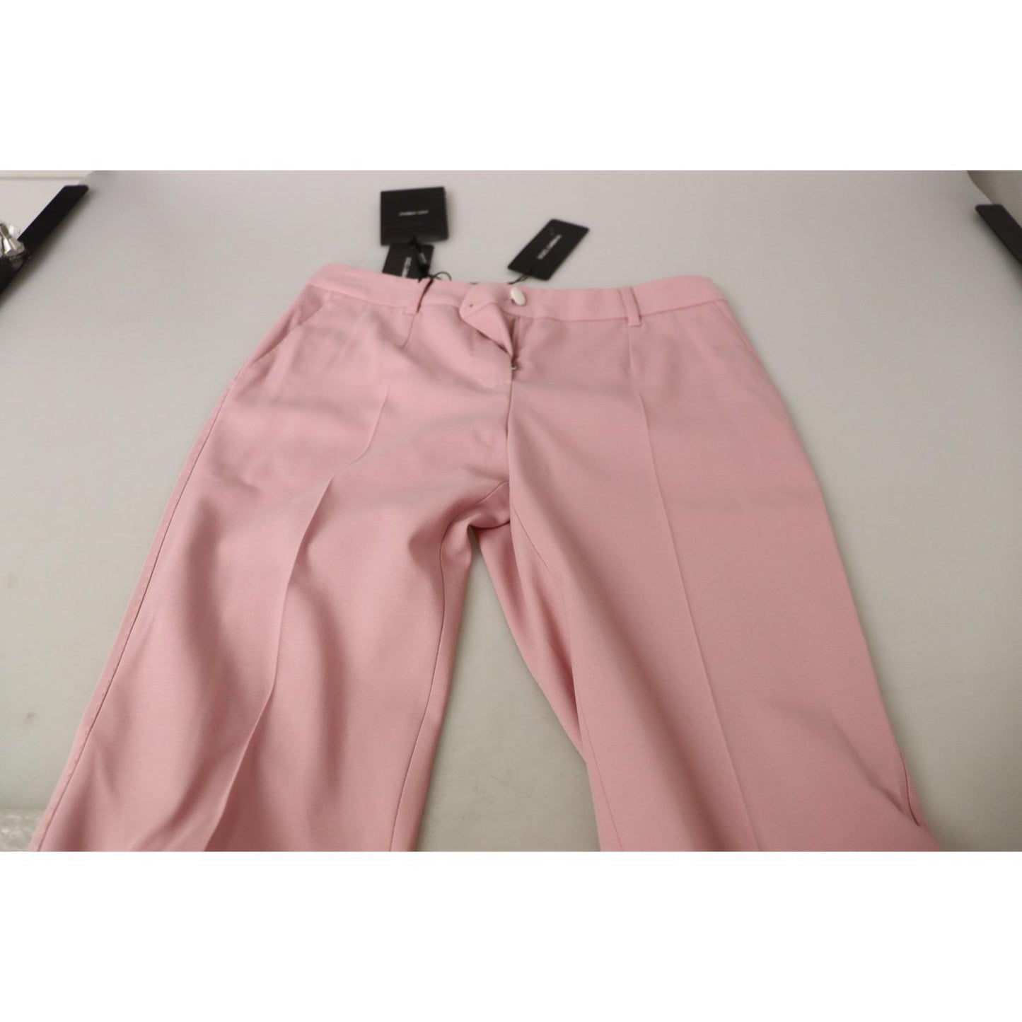 Dolce & Gabbana Chic MidWaist Virgin Wool Pink Pants Dolce & Gabbana