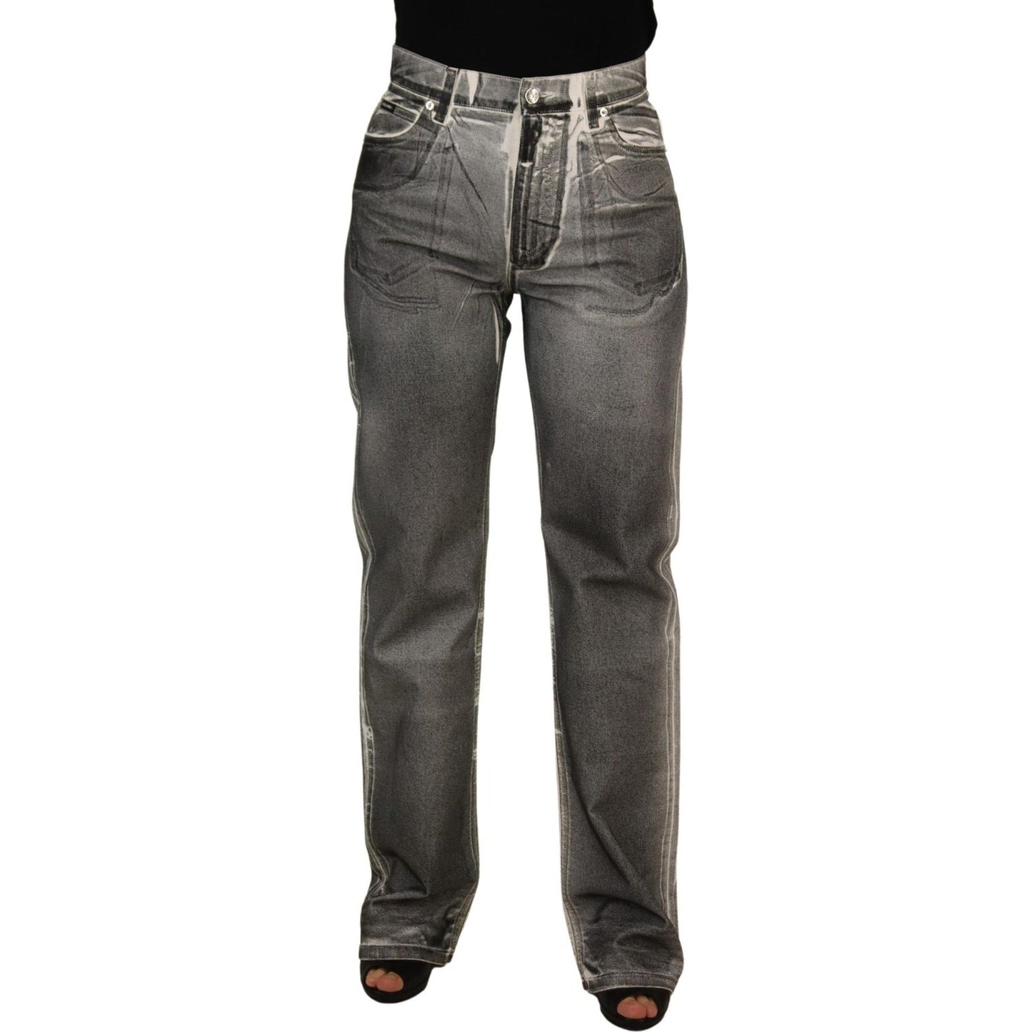 Dolce & Gabbana High Waist Grey Denim Elegance Dolce & Gabbana