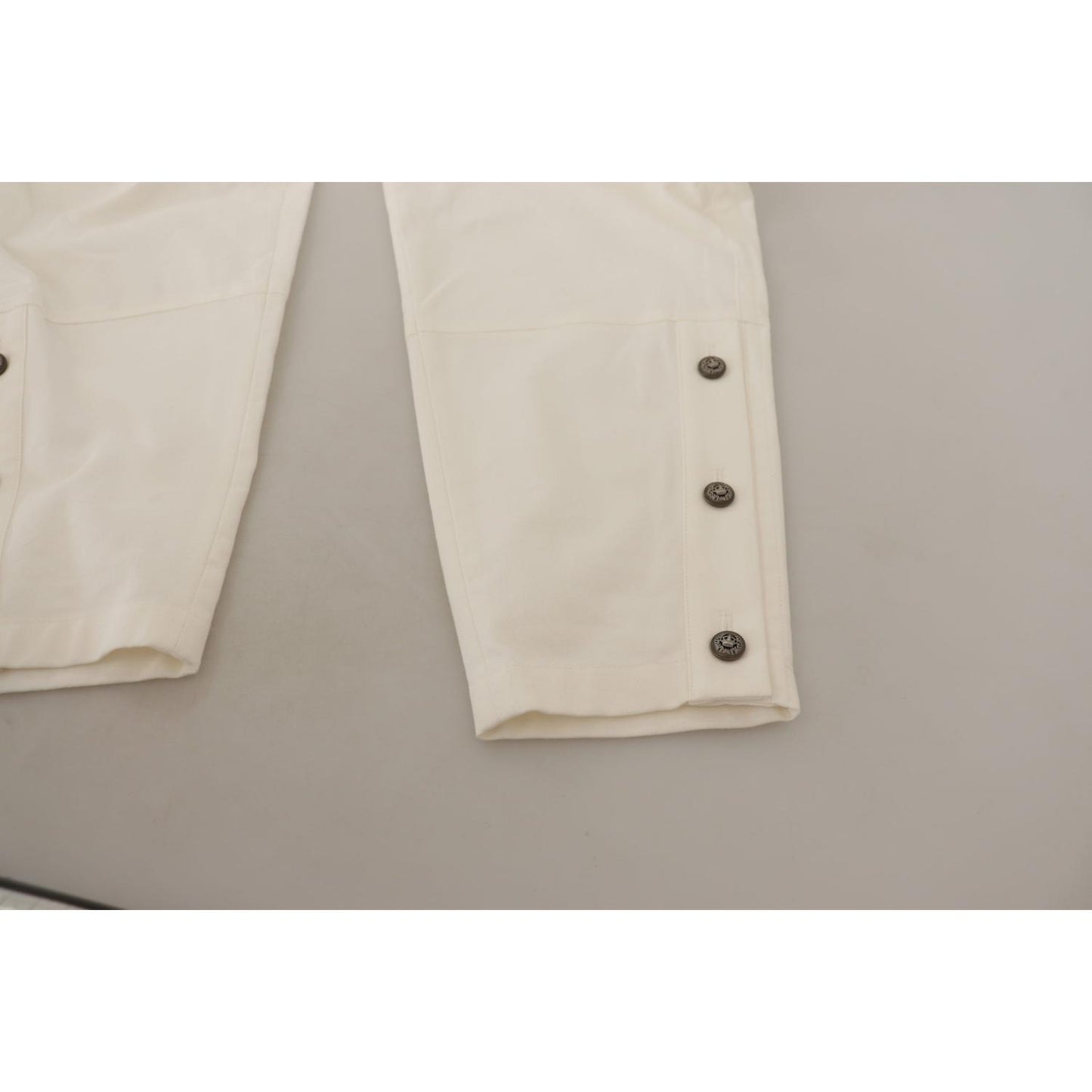 Dolce & Gabbana Elegant White High-Waist Tapered Trousers Dolce & Gabbana