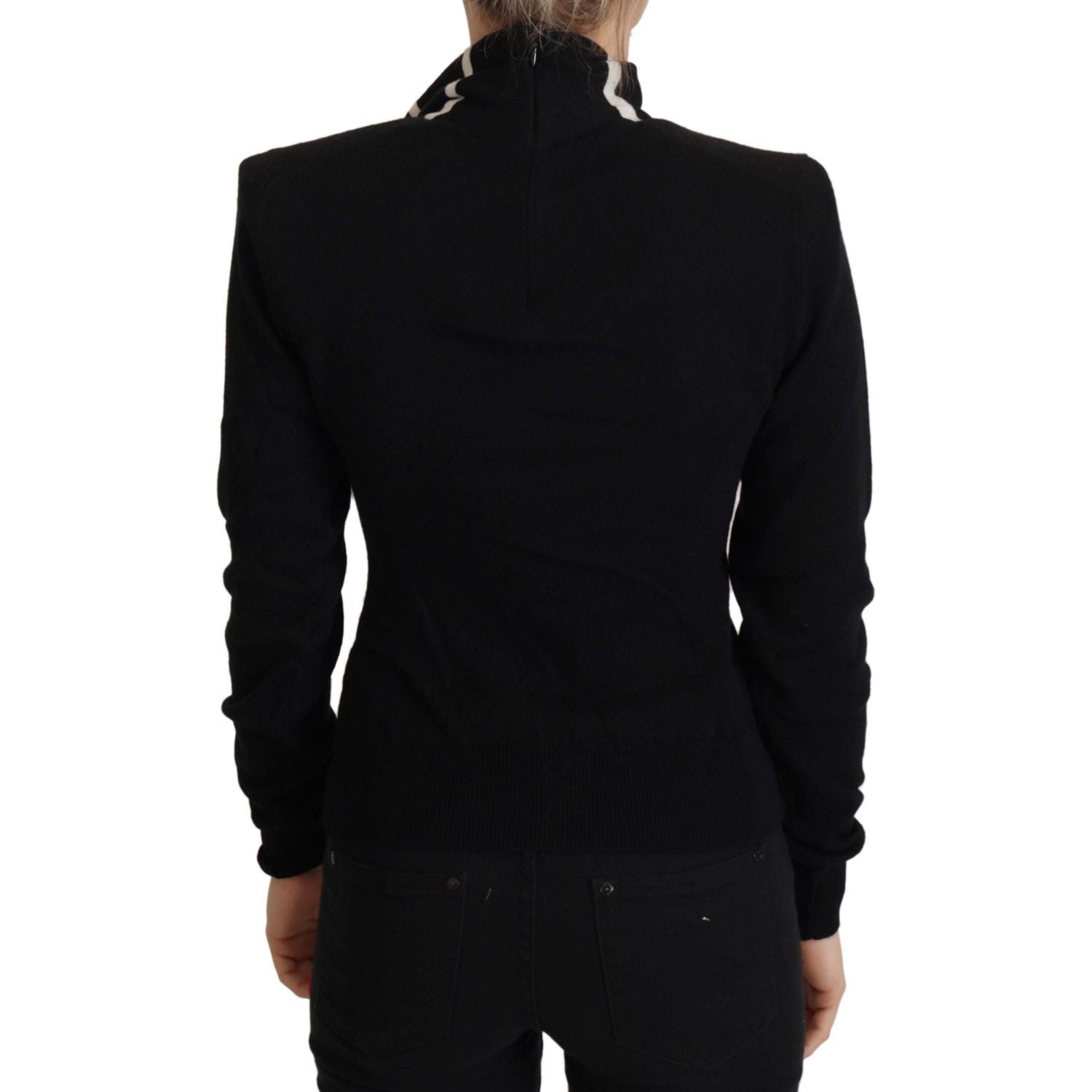 Dolce & Gabbana Black Cashmere Turtleneck Pullover Sweater