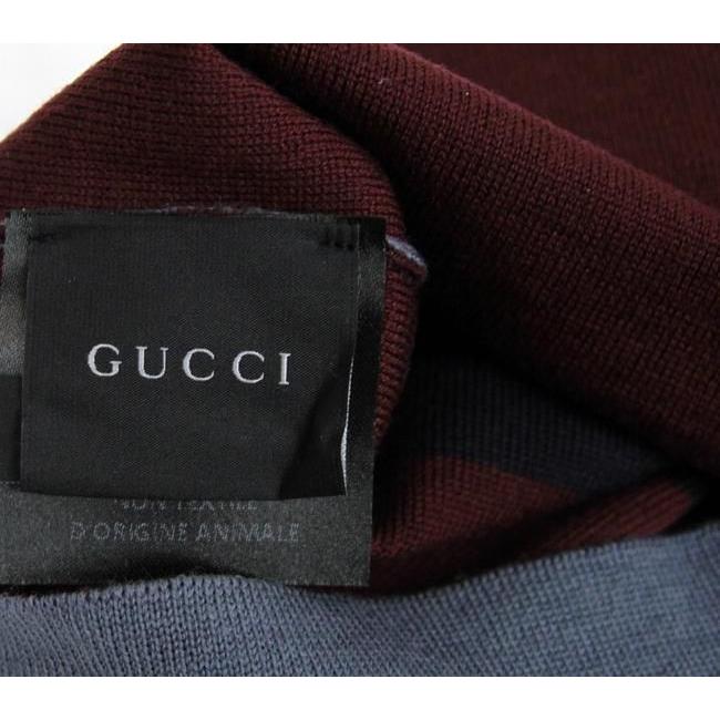 Gucci Unisex Burgundy Blue Wool Beanie Medium Knit Cap Gucci