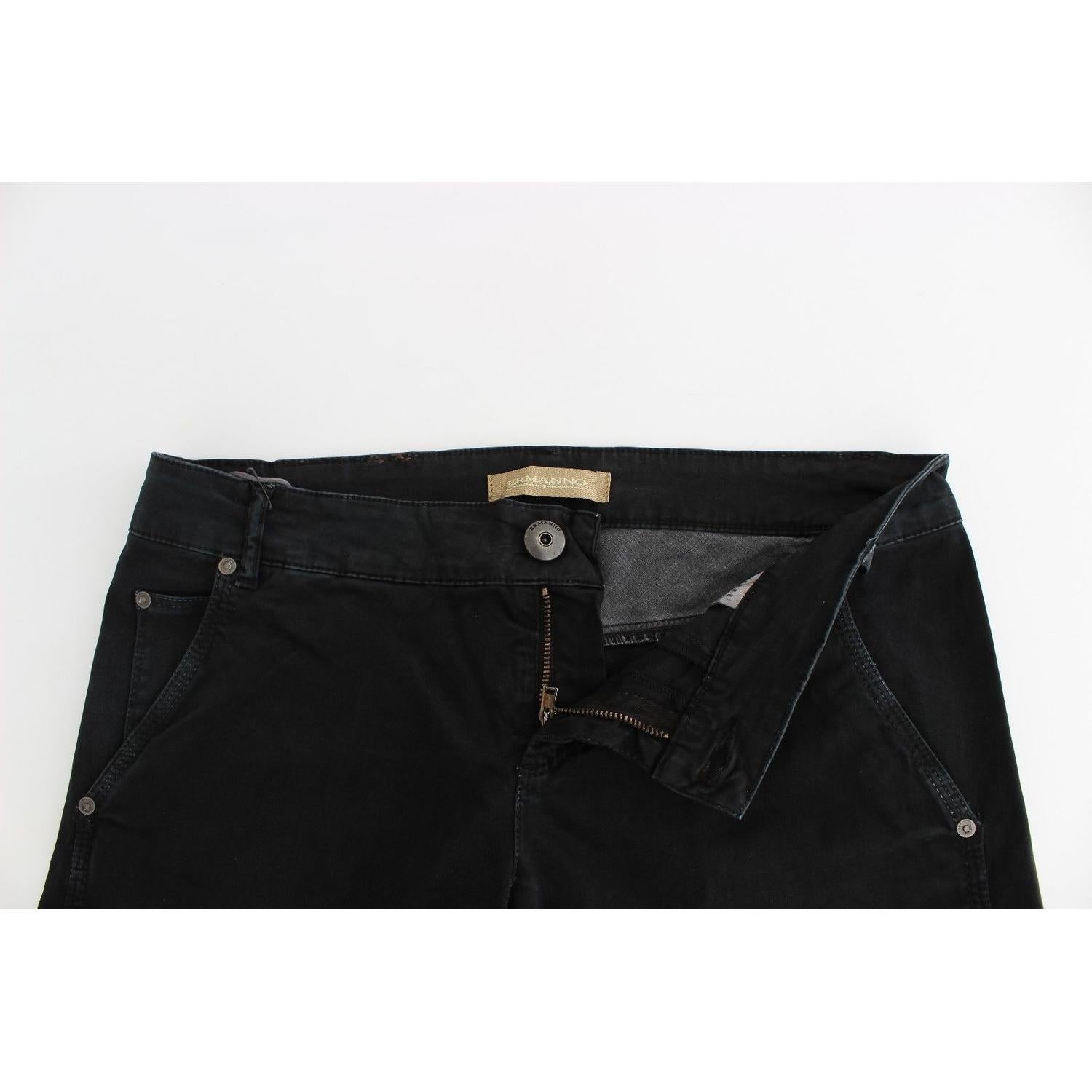 إيرمانو شيرفينو بنطال جينز أنيق أسود بساق نحيفة