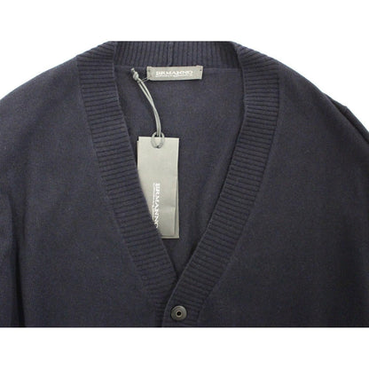 Ermanno Scervino Blue Wool Cashmere Cardigan Pullover Sweater Ermanno Scervino