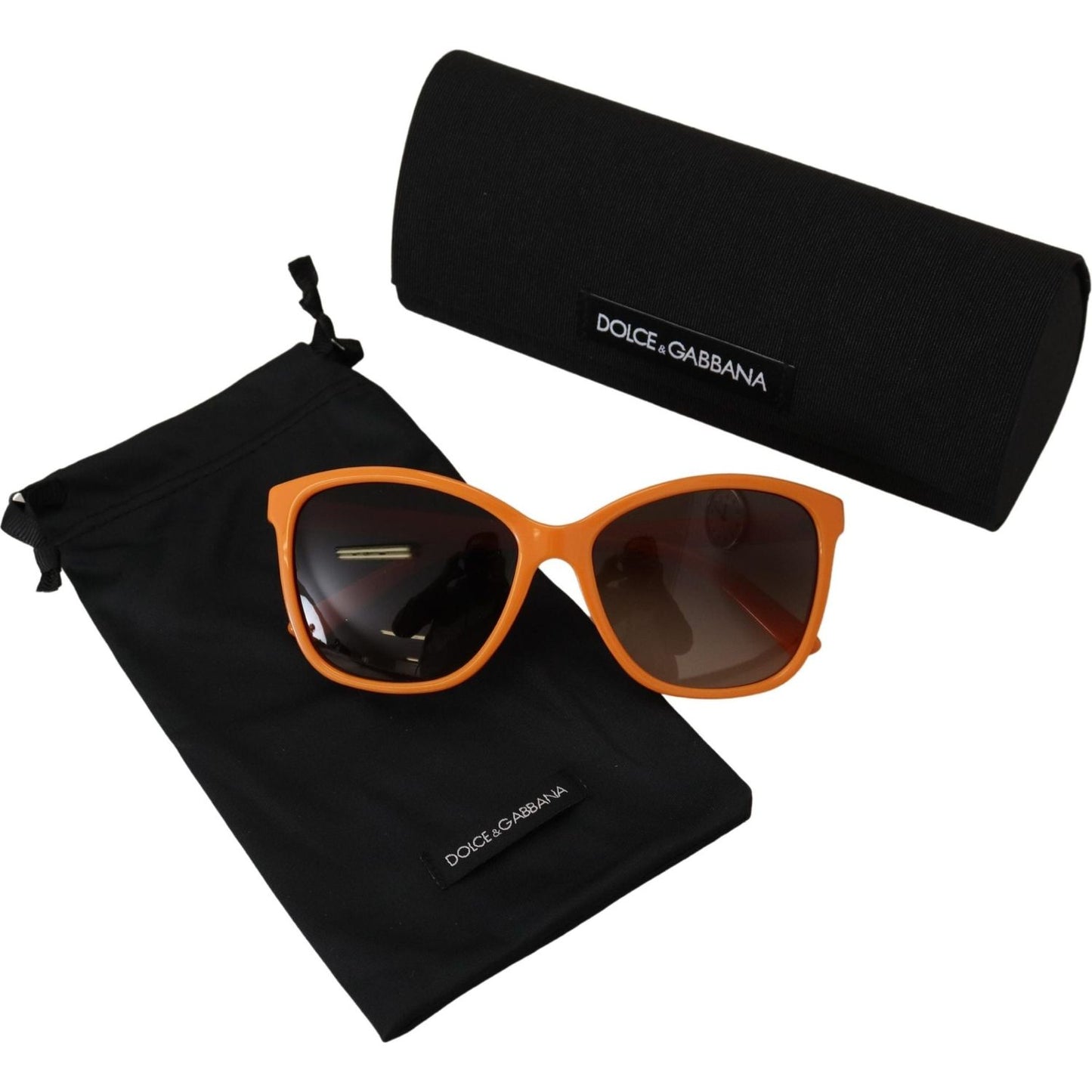 Dolce & Gabbana Chic Orange Round Sunglasses for Women Dolce & Gabbana