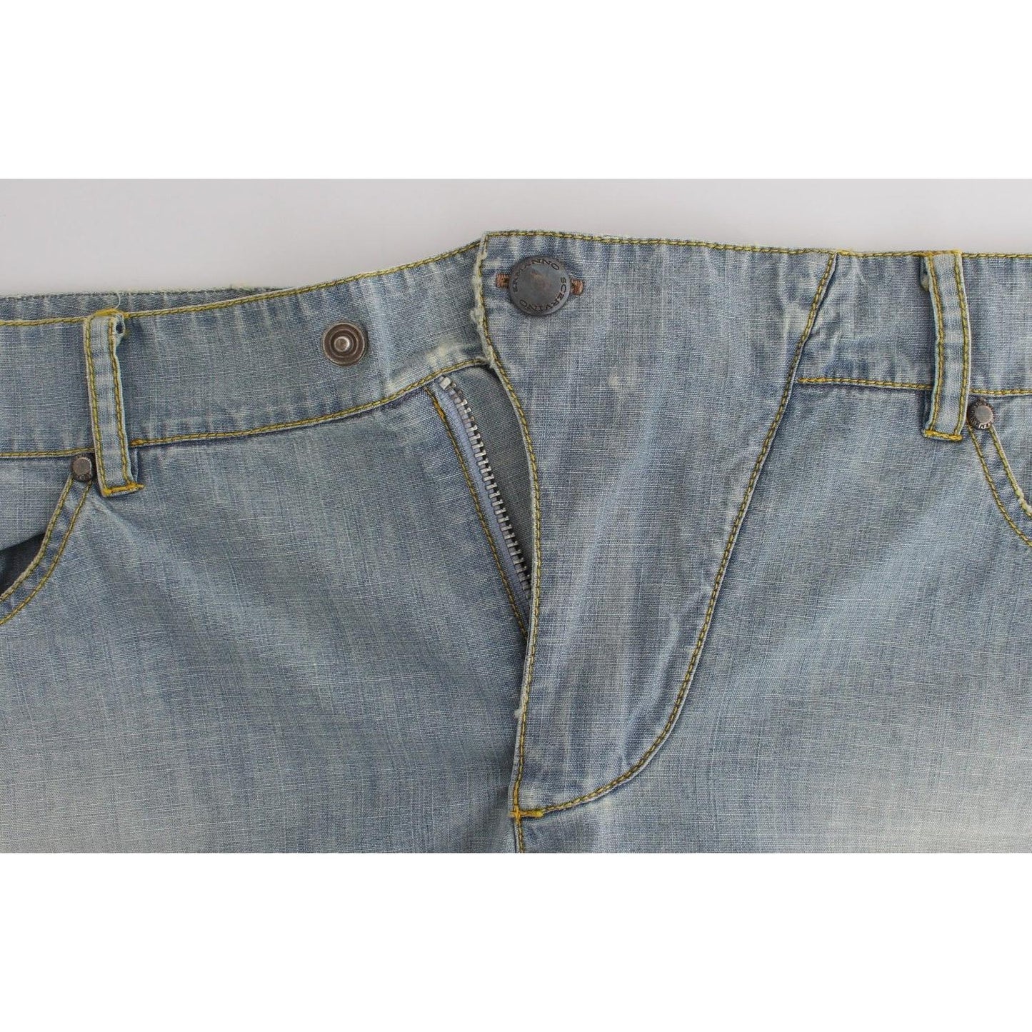 Ermanno Scervino Beachwear Blue Denim City Casual Dress Shorts