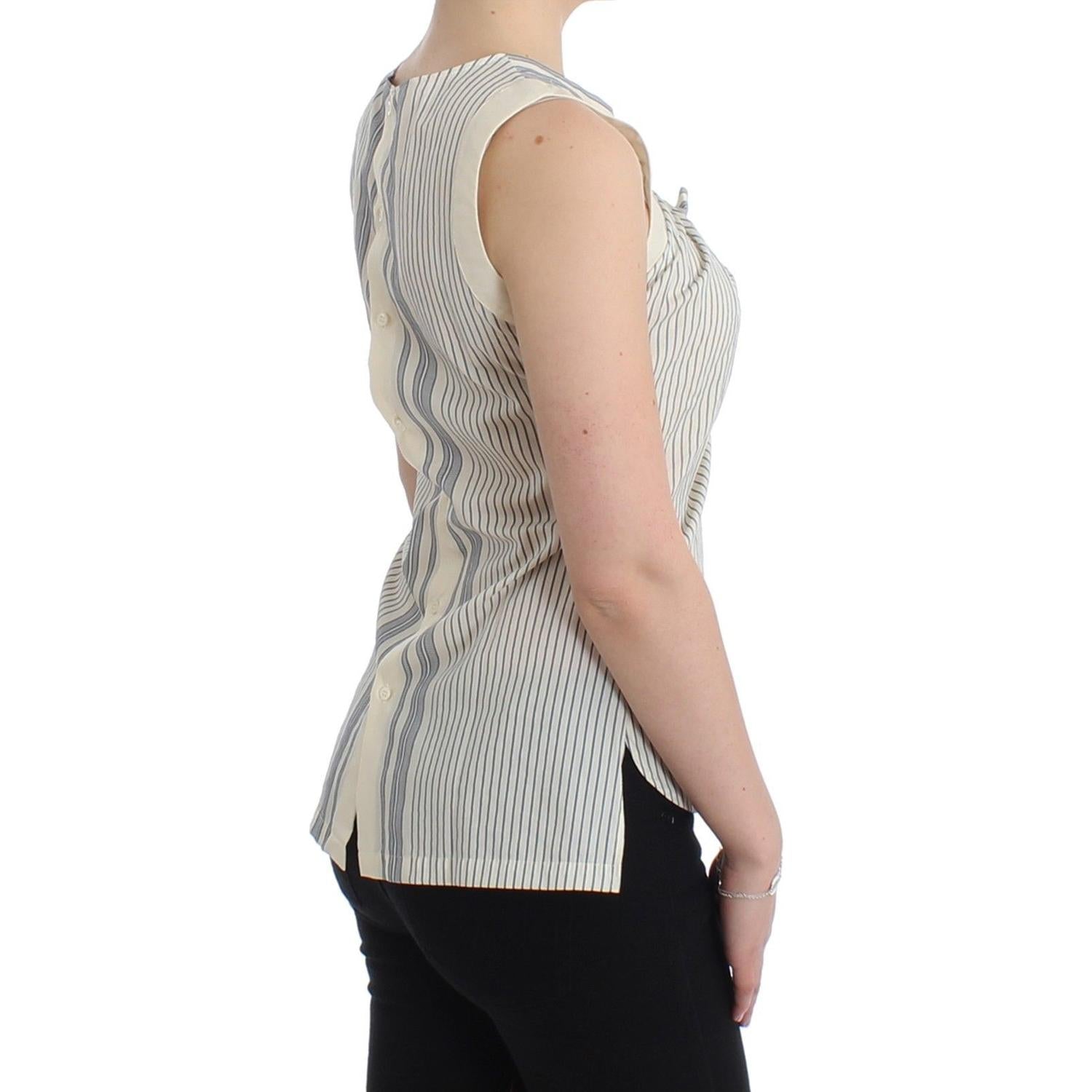 بلوزة Ermanno Scervino أنيقة مخططة من القطن والحرير