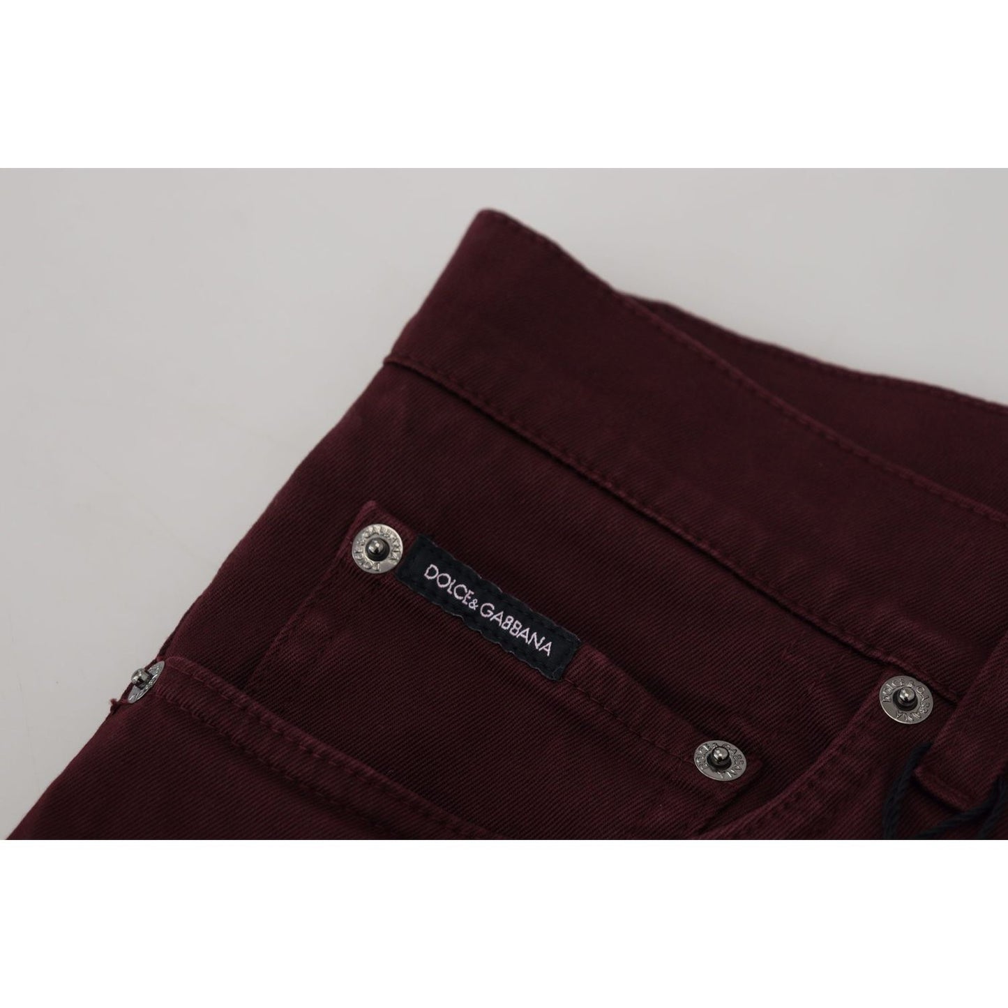 Dolce & Gabbana Slim Fit Bordeaux Jeans - Italian Luxury Dolce & Gabbana