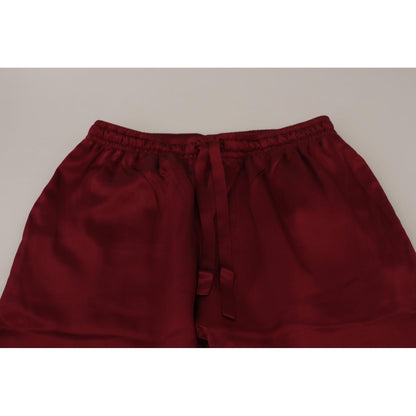 Dolce & Gabbana Bordeaux Silk DG Sleep Lounge Pants 1728,67345645728,Bordeaux,Bottoms - Sleepwear - Clothing,Clothing,Dolce & Gabbana,IT48 | M,Jeans & Pants - Men - Clothing,Material: 100% Silk,Men,Men - Clothing,New with tags,Sleepwear - Clothing