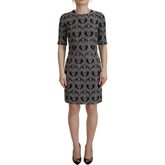 Dolce & Gabbana Elegant Jacquard Bodycon Shift Dress Dolce & Gabbana