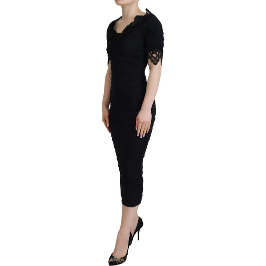 Dolce & Gabbana Elegant Sheath Short Sleeve Midi Dress Dolce & Gabbana