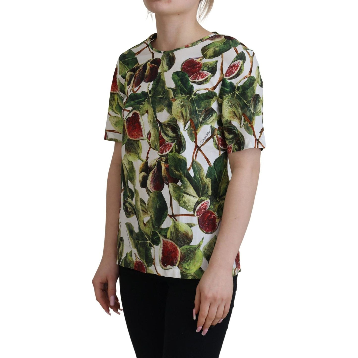 Dolce & Gabbana Chic Multicolor Fig Print Cotton Top Dolce & Gabbana