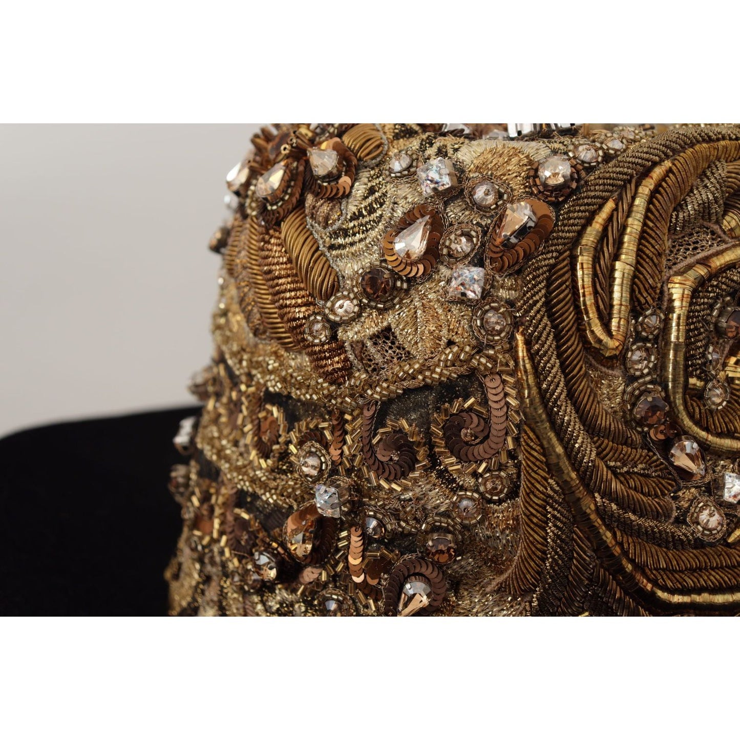 Dolce & Gabbana Elegant Black Gold Studded Fedora Dolce & Gabbana