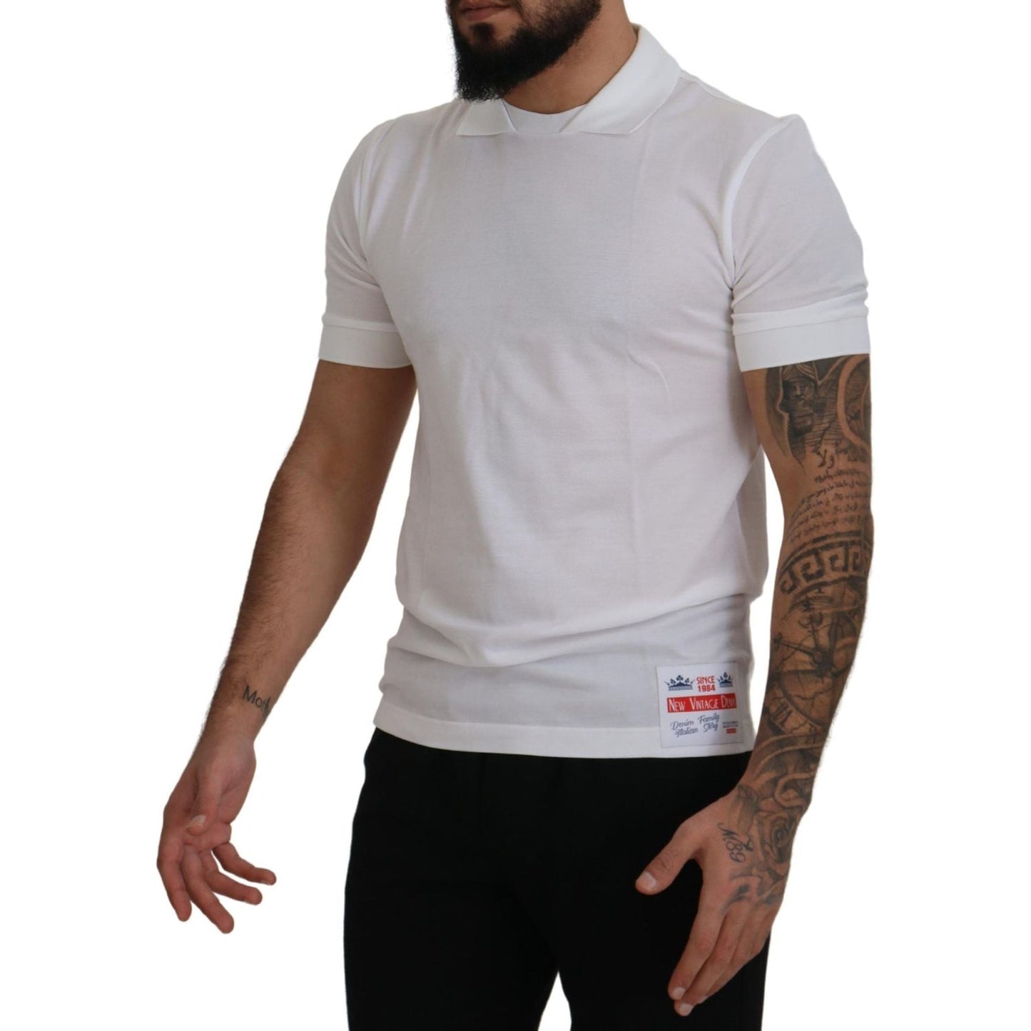 Dolce & Gabbana Elegant White Cotton Polo T-Shirt Dolce & Gabbana