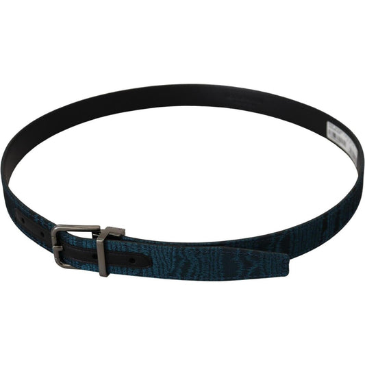 Dolce & Gabbana Elegant Blue Jacquard Designer Belt Dolce & Gabbana