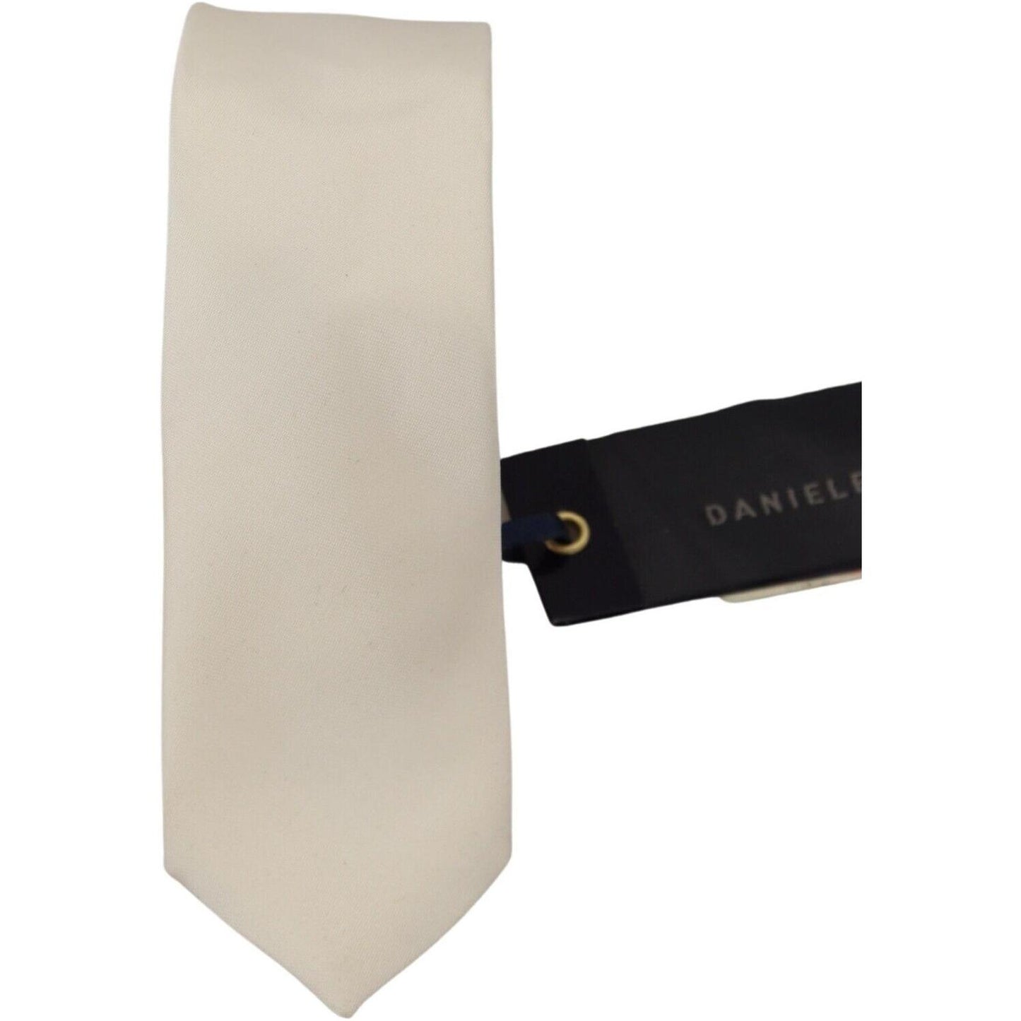 Daniele Alessandrini Exclusive Silk Bow Tie in Off White Daniele Alessandrini