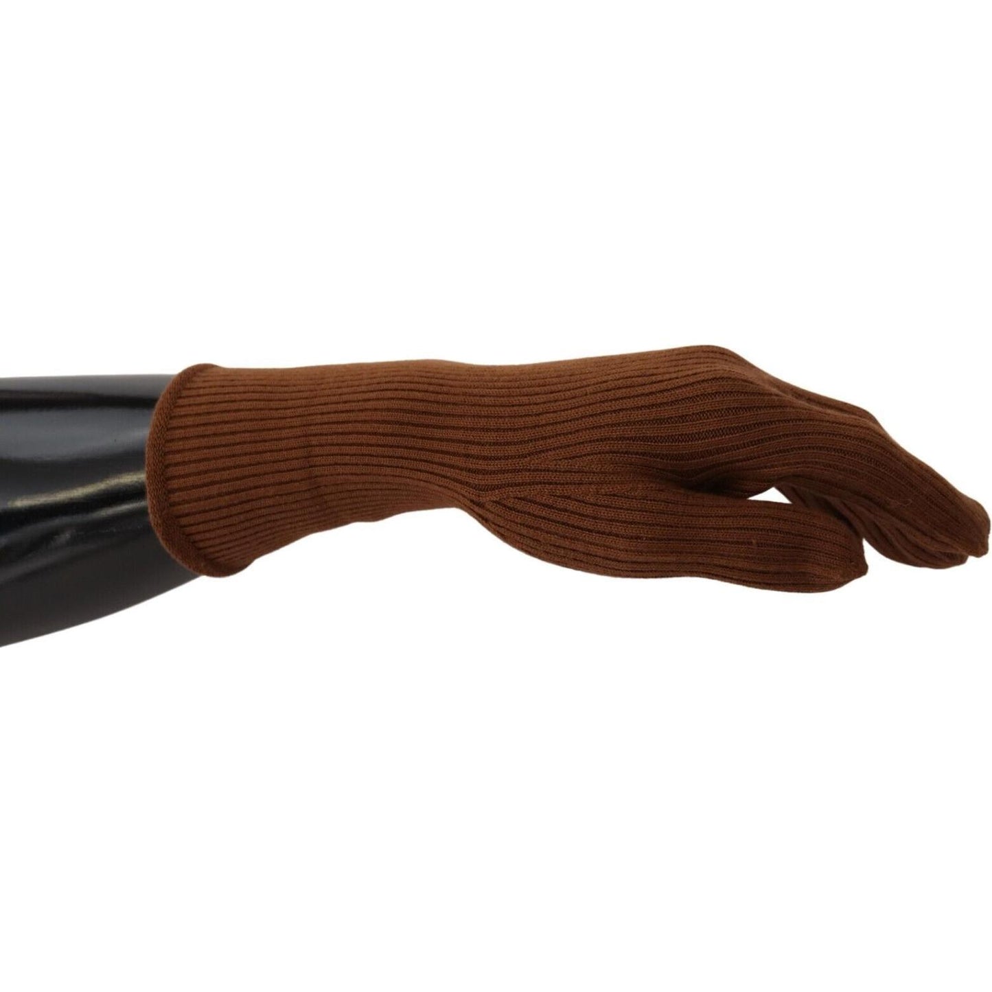 Dolce & Gabbana Elegant Brown Cashmere Winter Gloves Dolce & Gabbana