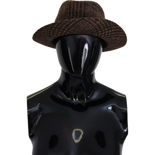 Dolce & Gabbana Elegant Brown Fedora Hat - Winter Chic Accessory Dolce & Gabbana