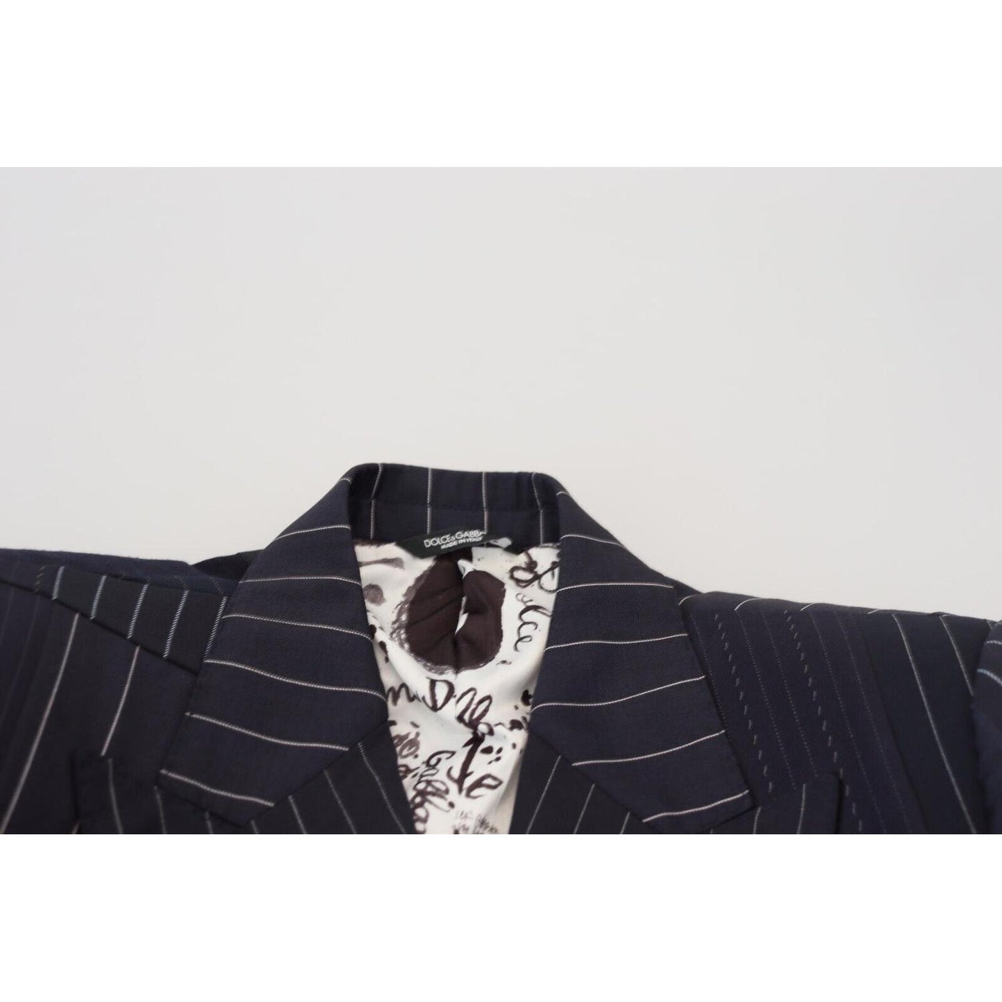 Dolce & Gabbana Navy Blue Double Breasted Slim Fit Blazer Dolce & Gabbana