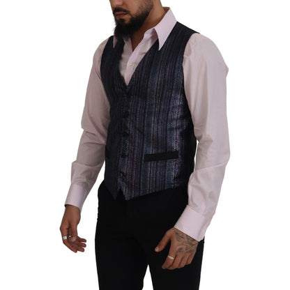 Dolce & Gabbana Multicolor Polyester Waistcoat Dress Formal Vest 15% Silk,1728,6% Metallic Fiber,67345645728,Clothing,Dolce & Gabbana,IT48 | M,Material: 79% Polyester,Men,Men - Clothing,Multicolor,New with tags,Suits & Blazers - Clothing,Vests - Men - Clo
