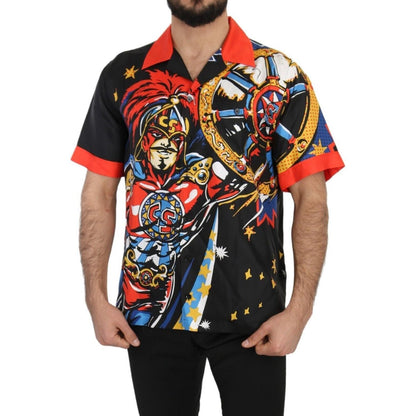 Dolce & Gabbana Multicolor Printed Short Sleeves Casual Shirt 1728,67345645728,Clothing,Dolce & Gabbana,IT38 | XS,Material: 100% Silk,Men,Men - Clothing,Multicolor,New with tags,Shirts - Clothing,Shirts - Men - Clothing,Shortsleeve - Shirts - Clothing