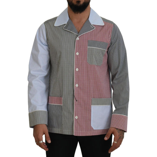 Dolce & Gabbana Multicolor Patchwork Cotton Long Sleeves Shirt 1728,67345645728,Clothing,Dolce & Gabbana,Dress Shirts - Shirts - Clothing,IT40 | M,Material: 100% Cotton,Men,Men - Clothing,Multicolor,New with tags,Shirts - Clothing,Shirts - Men - Clothing