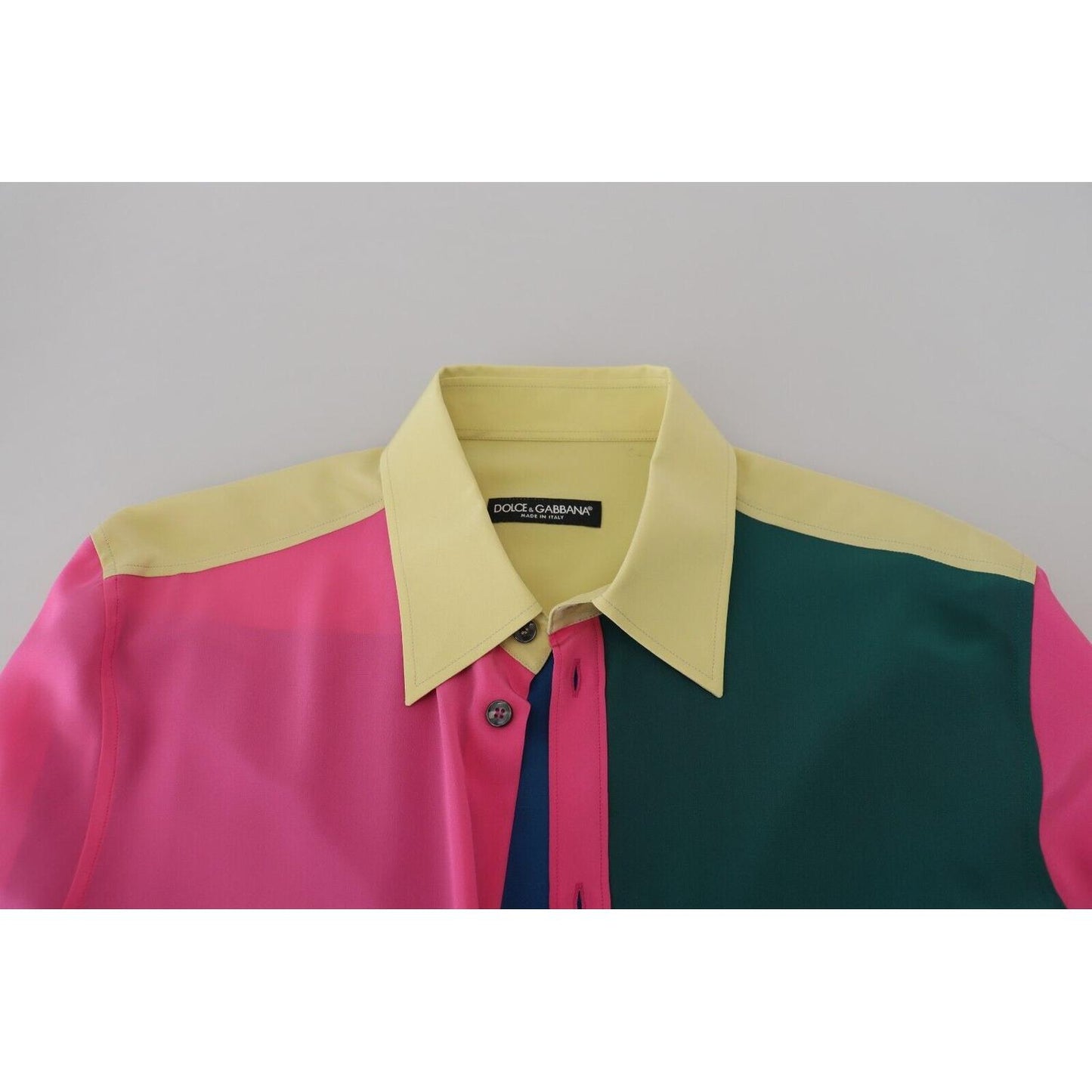 Dolce & Gabbana Elegant Multicolor Silk Button-Down Shirt Dolce & Gabbana