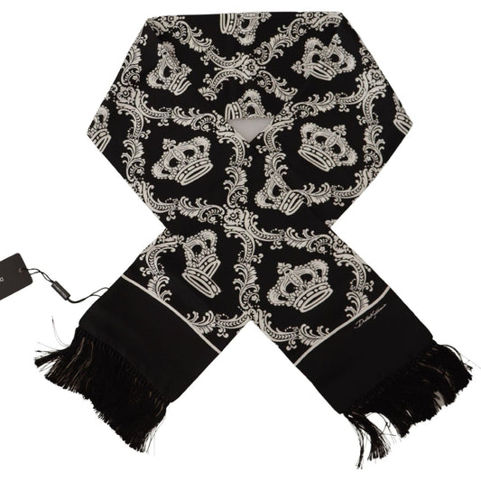 Dolce & Gabbana Regal Crown Silk Men's Scarf Dolce & Gabbana