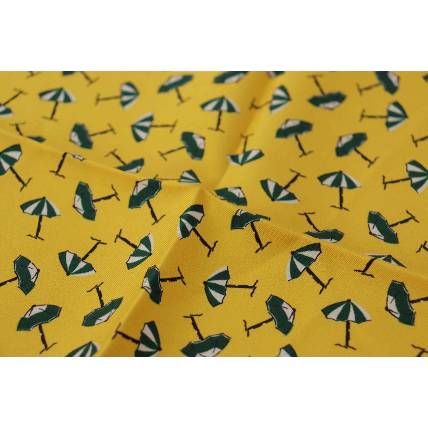 Dolce & Gabbana Yellow Printed DG Logo Square Mens Handkerchief Scarf
