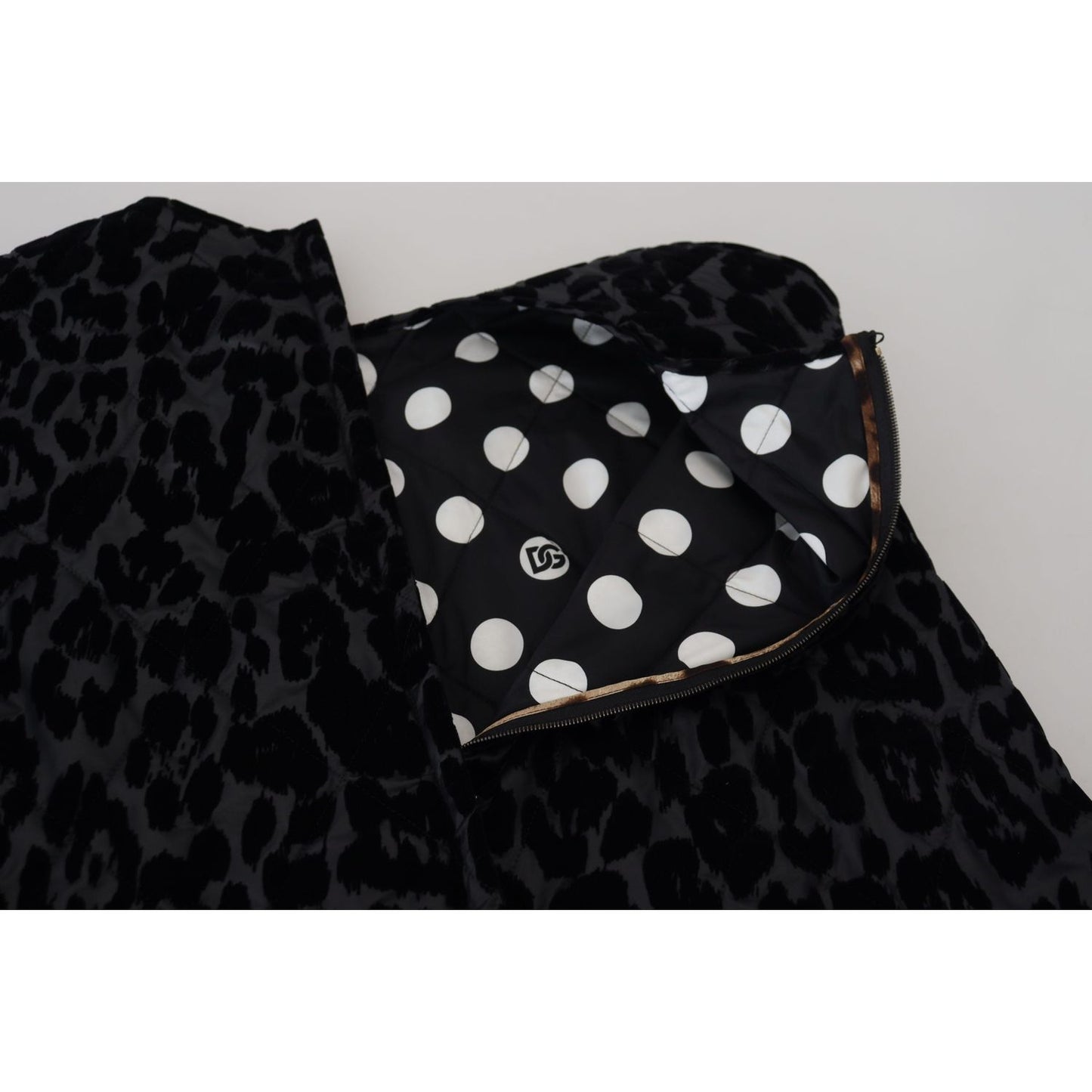 Dolce & Gabbana Black Leopard Shift Mini Polyester Dress