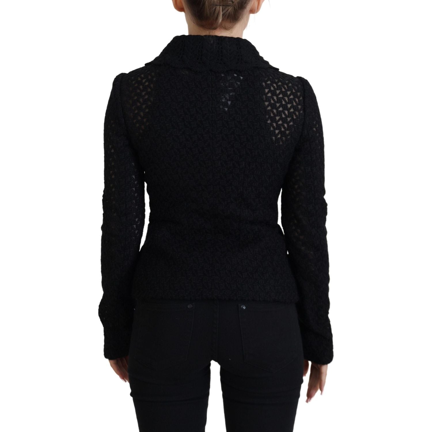 سترة دولتشي آند غابانا الأنيقة المصنوعة من مزيج الصوف الأسود بأزرار