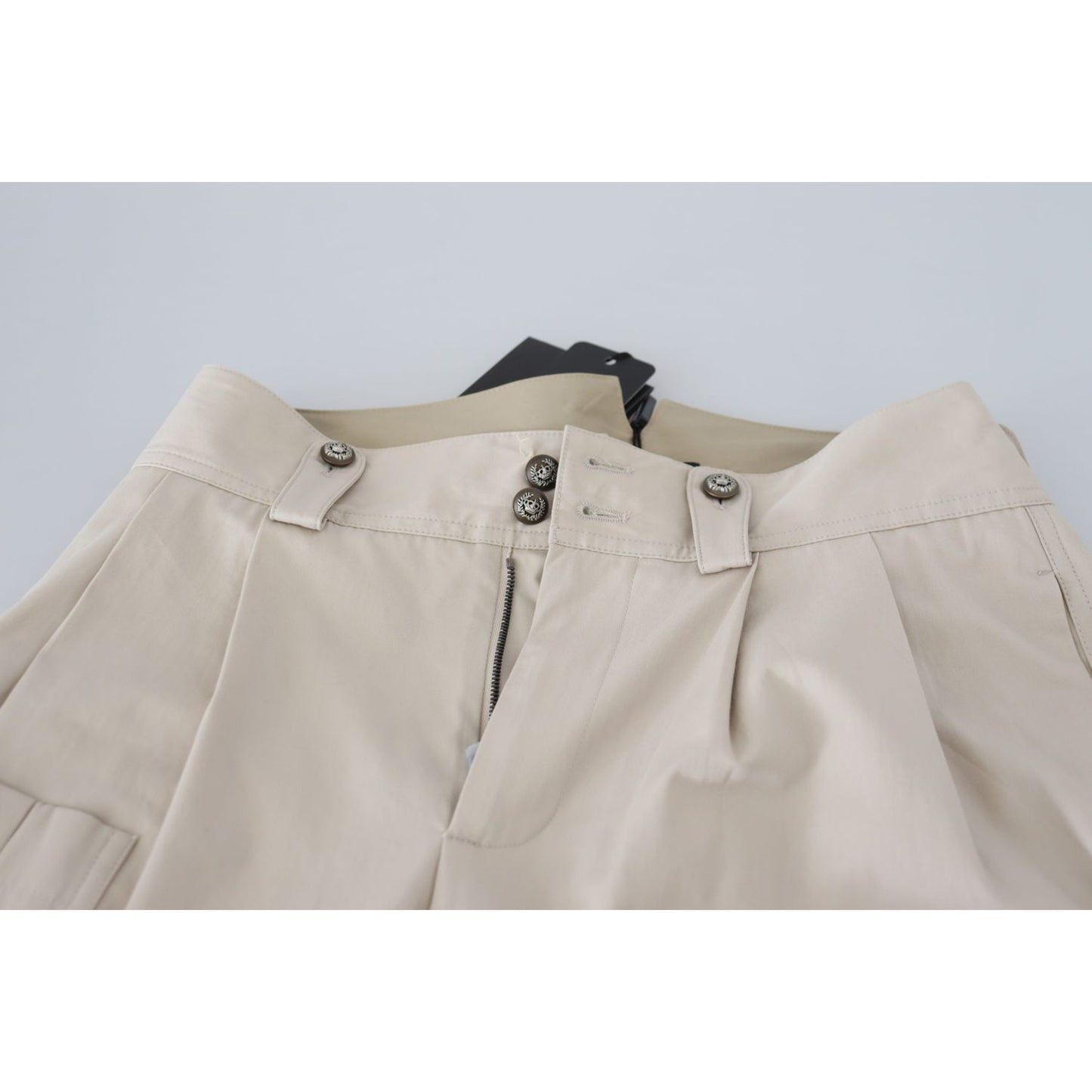 Dolce & Gabbana Chic Beige Cotton Trousers for Elegant Comfort Dolce & Gabbana