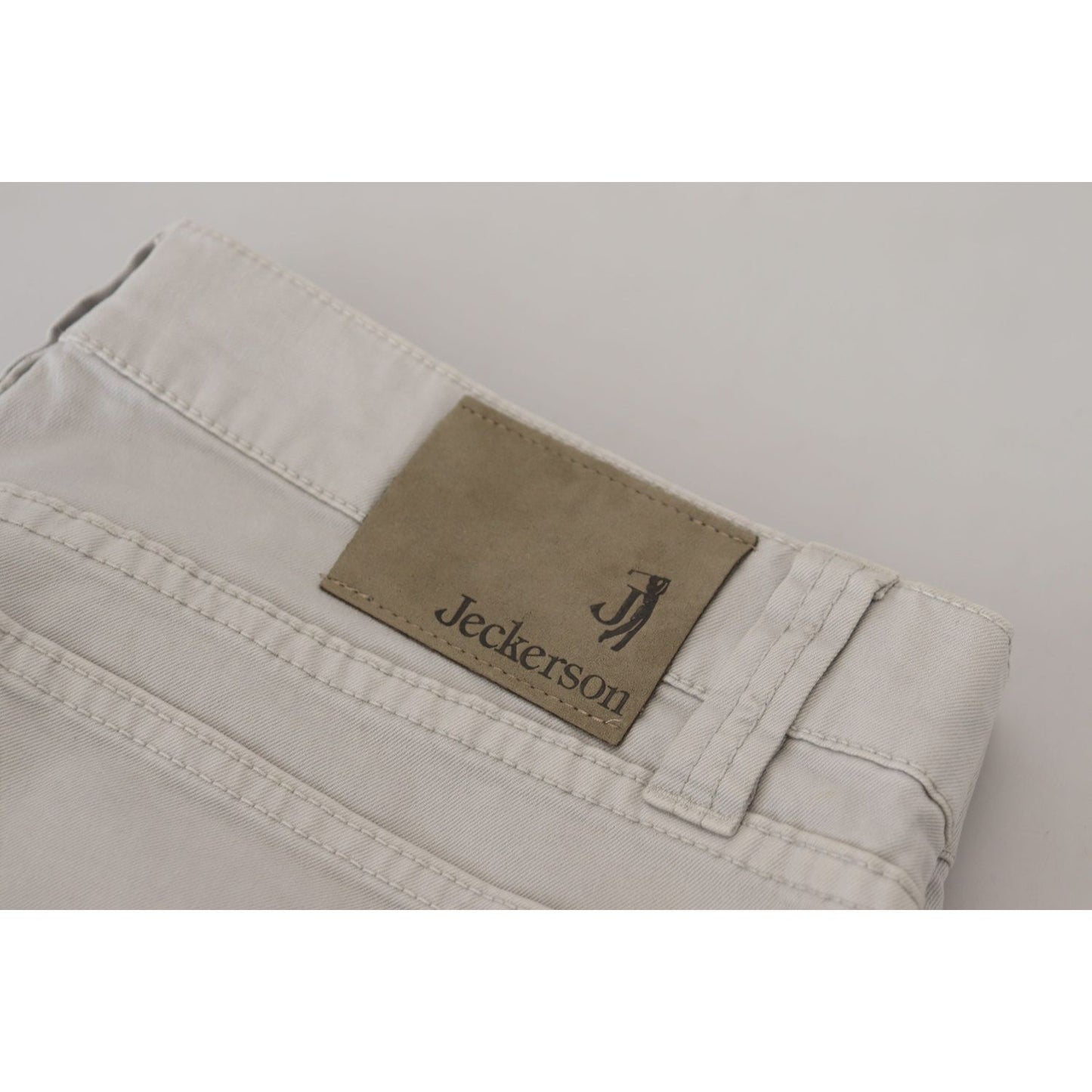 Jeckerson Gray Cotton Tapered Men Casual Pants
