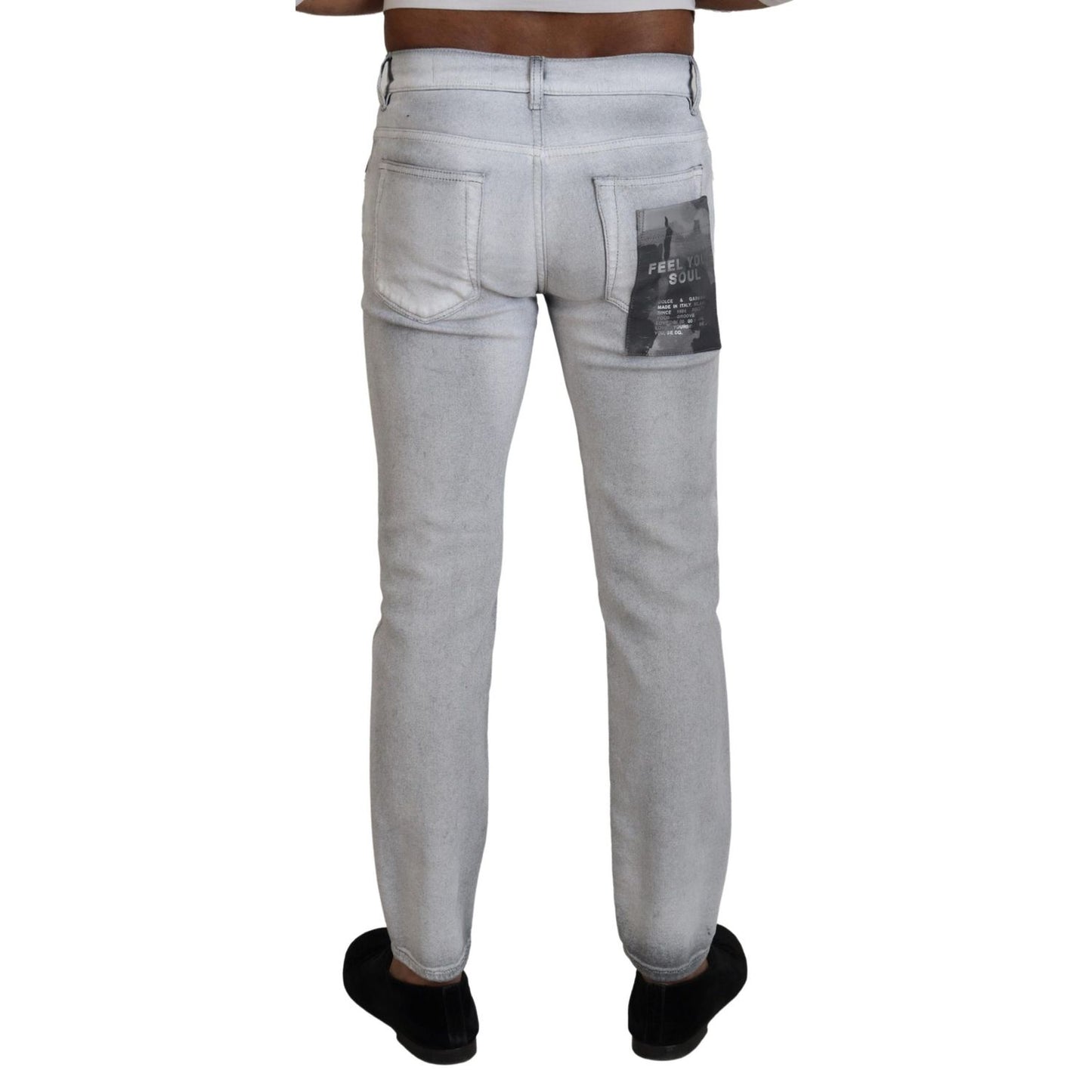 Dolce & Gabbana Gray Washed Skinny Men Denim Jeans