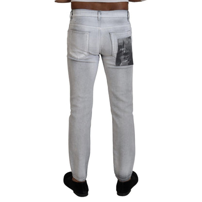 Dolce & Gabbana Gray Washed Skinny Men Denim Jeans