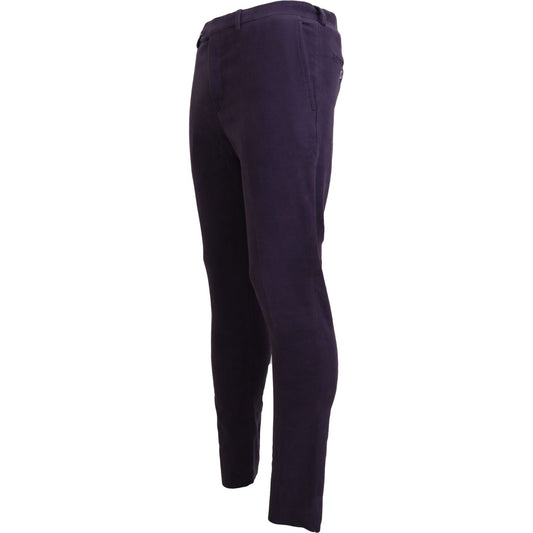 BENCIVENGA Elegant Purple Cotton Trousers BENCIVENGA