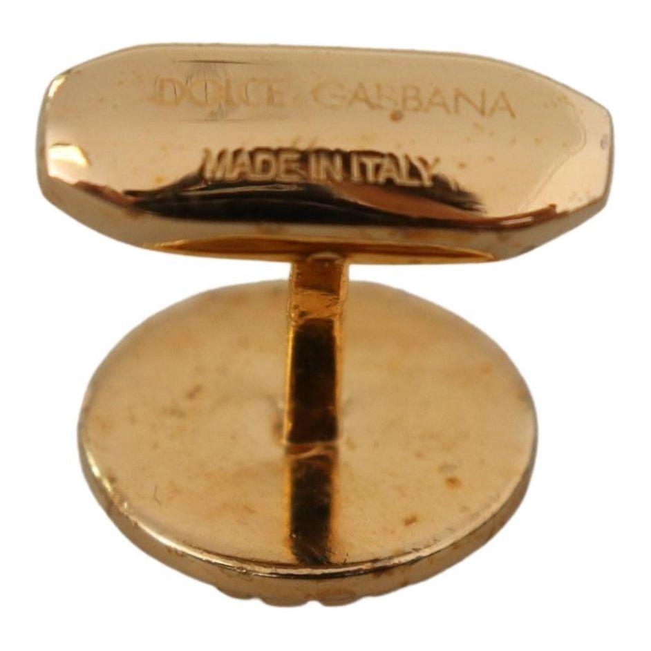 Dolce & Gabbana Elegant Gold Plated Brass Men's Cufflinks Cufflinks Dolce & Gabbana