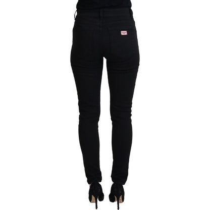 Dolce & Gabbana Black Cotton High Waist Casual Denim Jeans