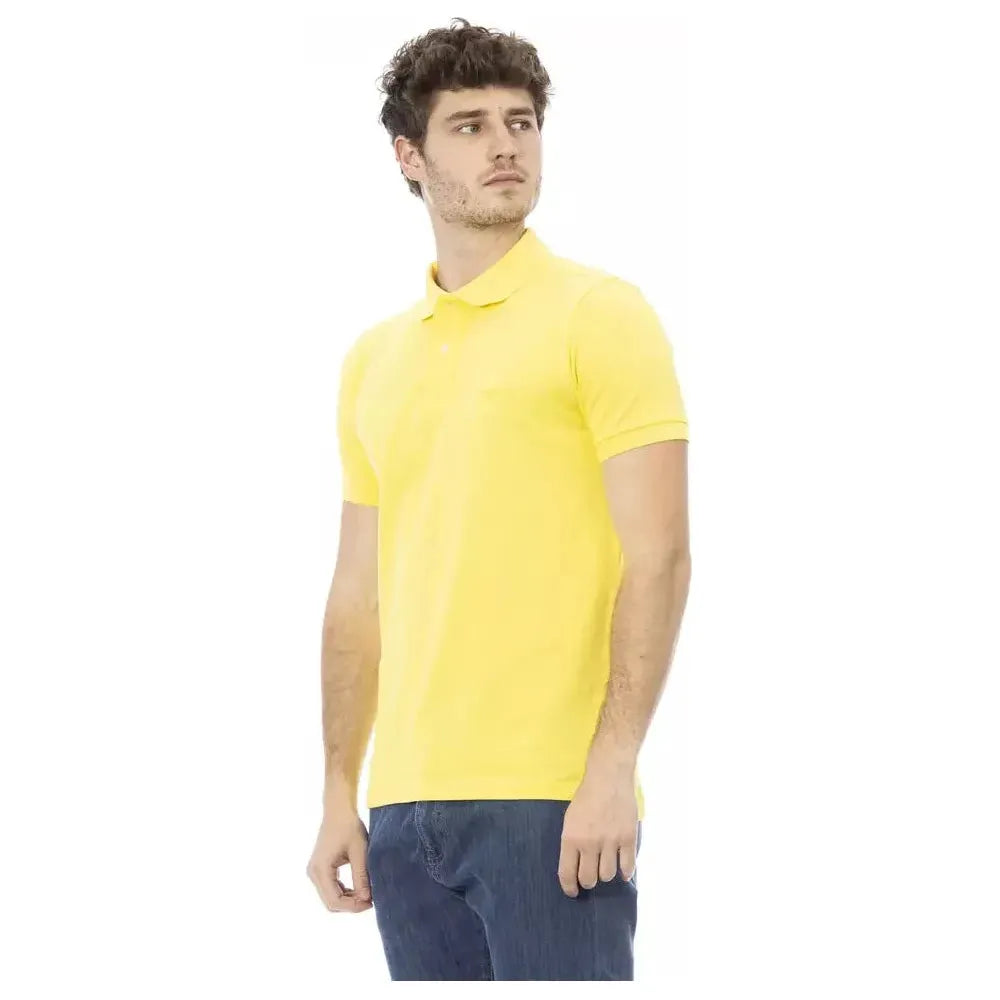 Baldinini Trend Yellow Cotton Men Polo Baldinini Trend