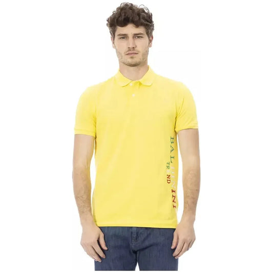 Baldinini Trend Yellow Cotton Men Polo-Shirt Baldinini Trend