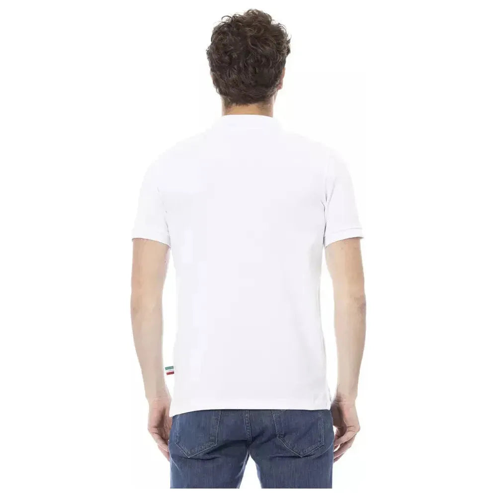 Baldinini Trend White Cotton Men Polo Baldinini Trend