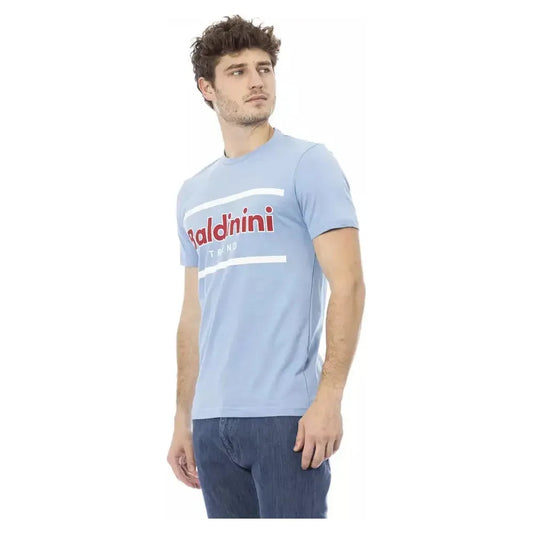 Baldinini Trend Light Blue Cotton Men T-Shirt Baldinini Trend