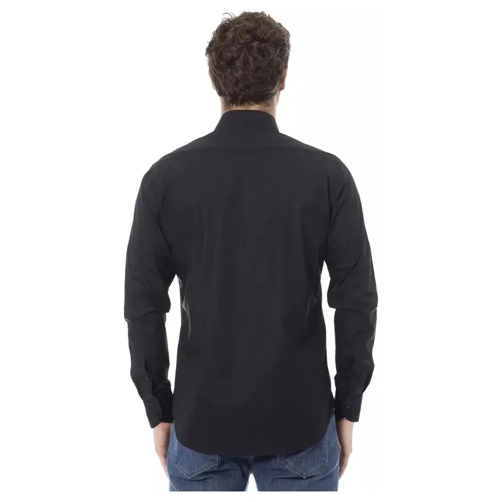 Baldinini Trend Black Cotton Men Shirt Baldinini Trend