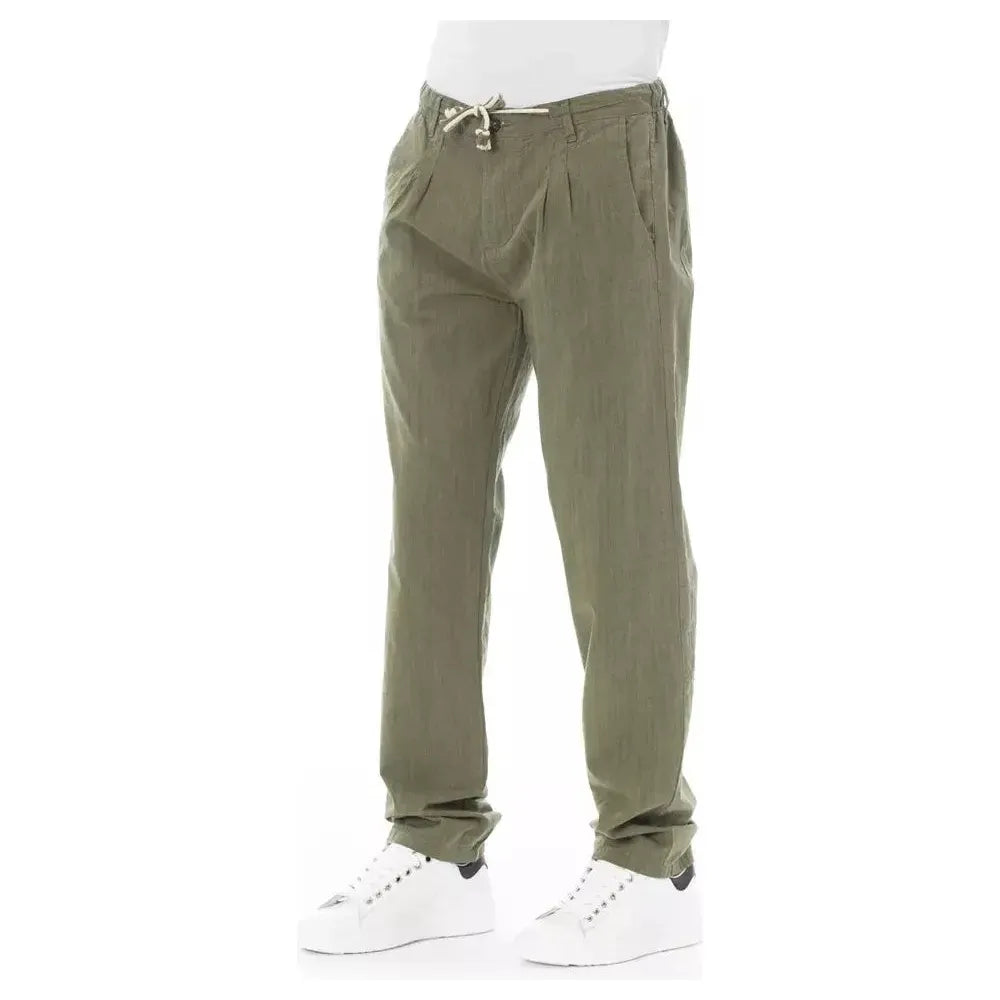 Baldinini Trend Army Cotton Men Chino Trousers Baldinini Trend