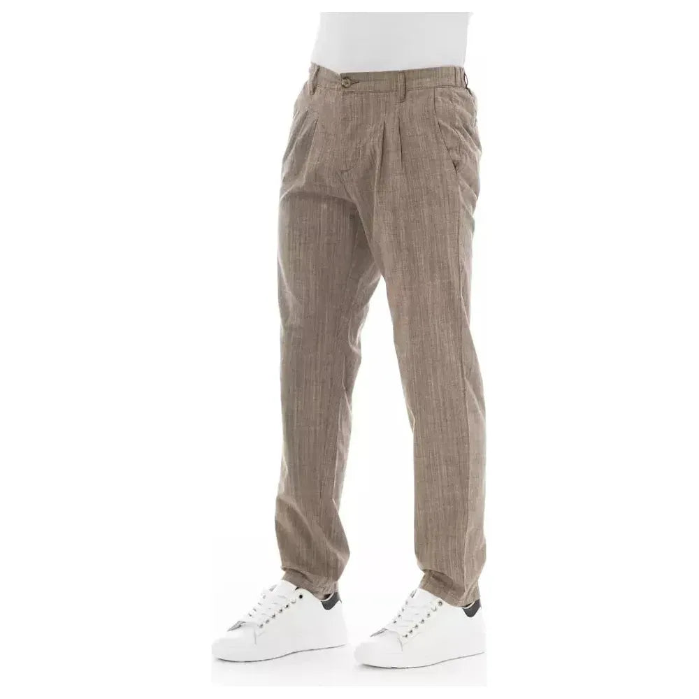 Baldinini Trend Beige Cotton Men Chino Pant Baldinini Trend